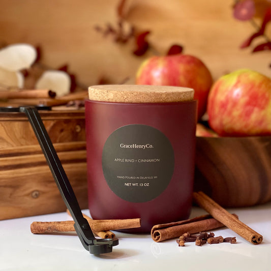 Apple Rind + Cinnamon 13oz Wooden Wick Candle